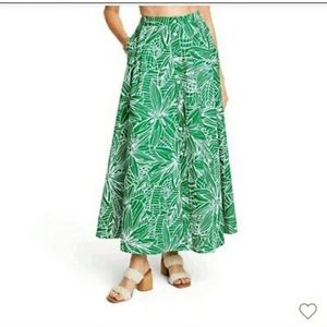 Tabitha Brown x Target Floral Linear Floral Print Maxi Skirt w Pockets